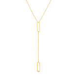 Paper Clip Accented Y-Necklace