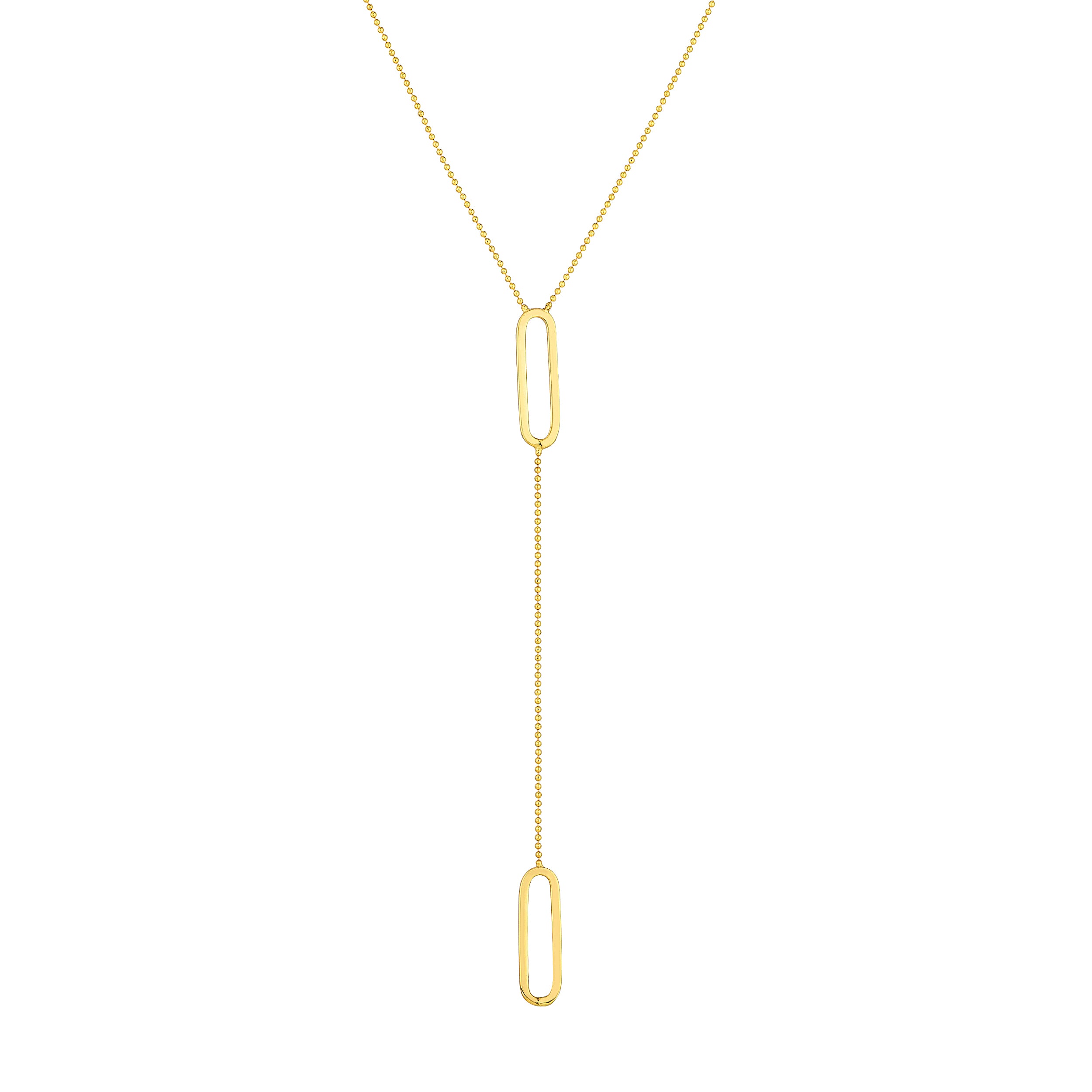 Paper Clip Accented Y-Necklace