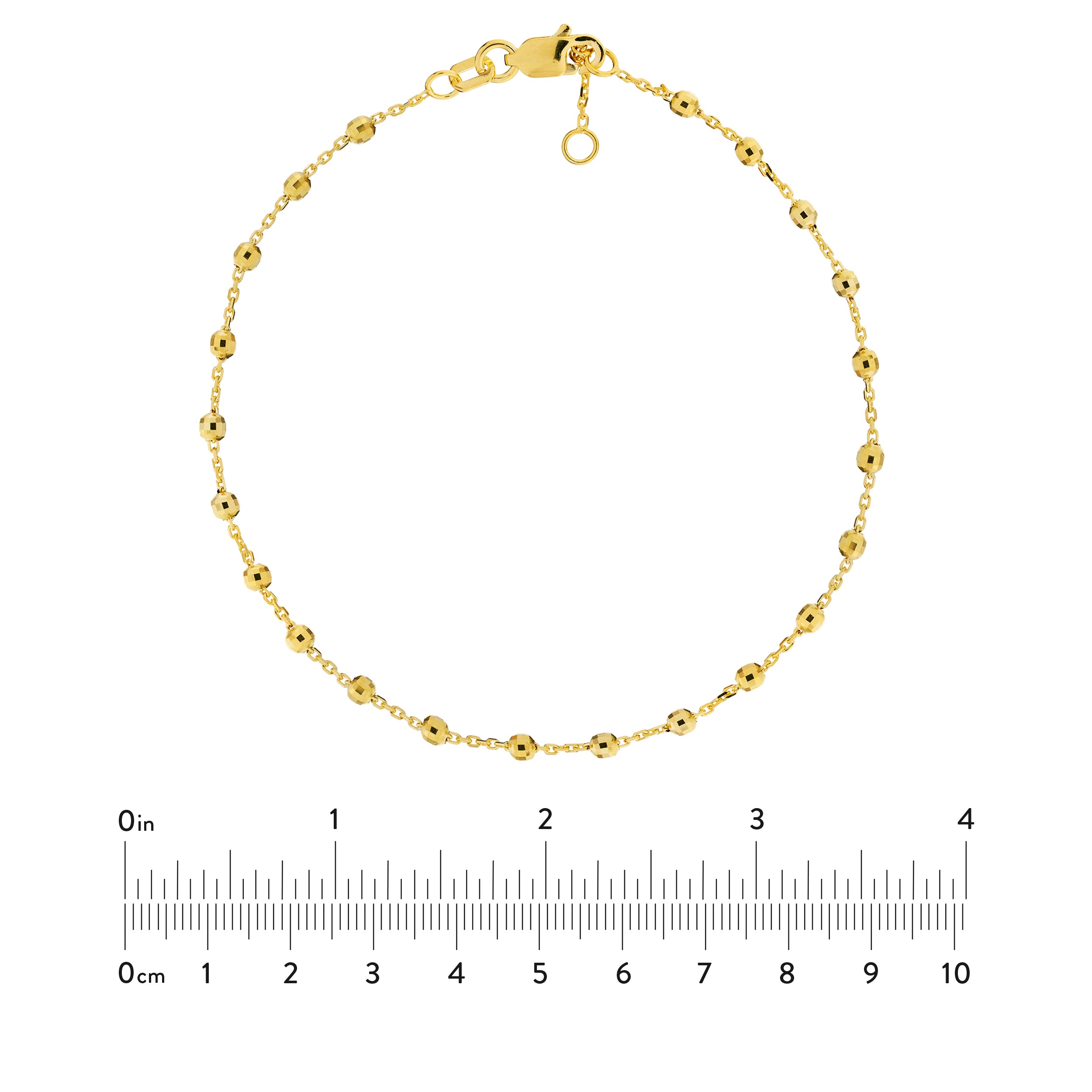 Adjustable Diamond Cut Beaded Bracelet