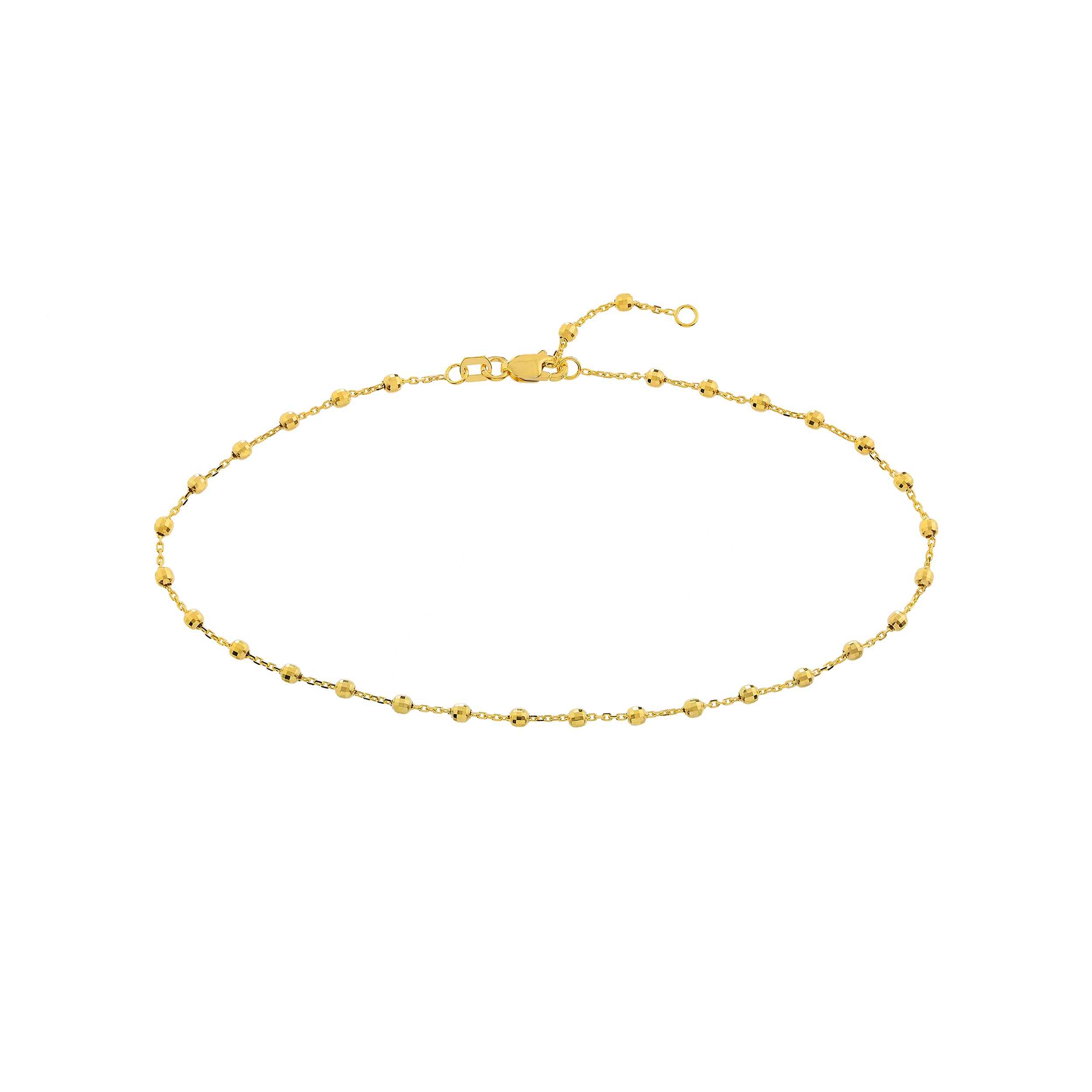2.50mm Disco Bead Cable Chain Anklet