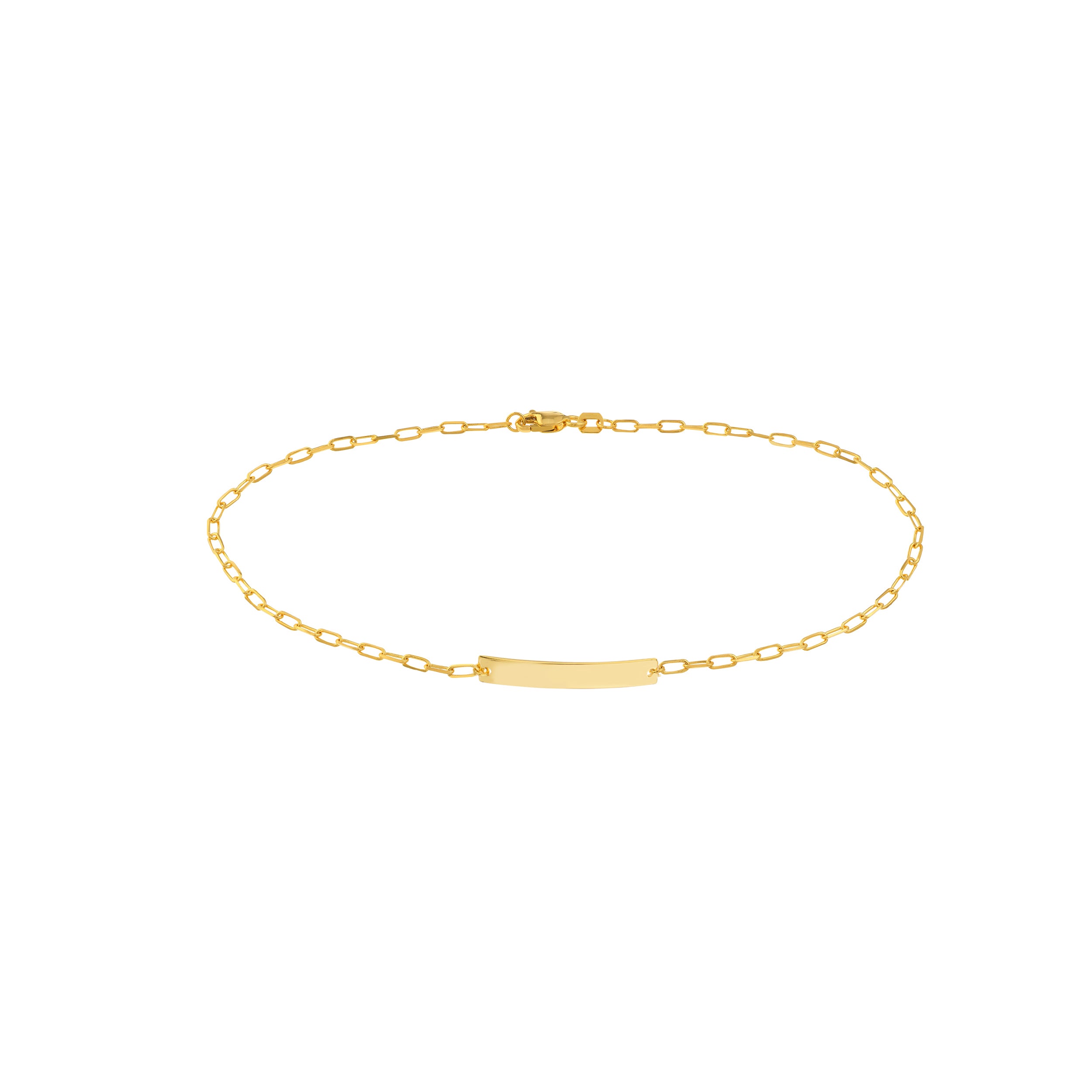 Paper Clip Anklet with ID Bar