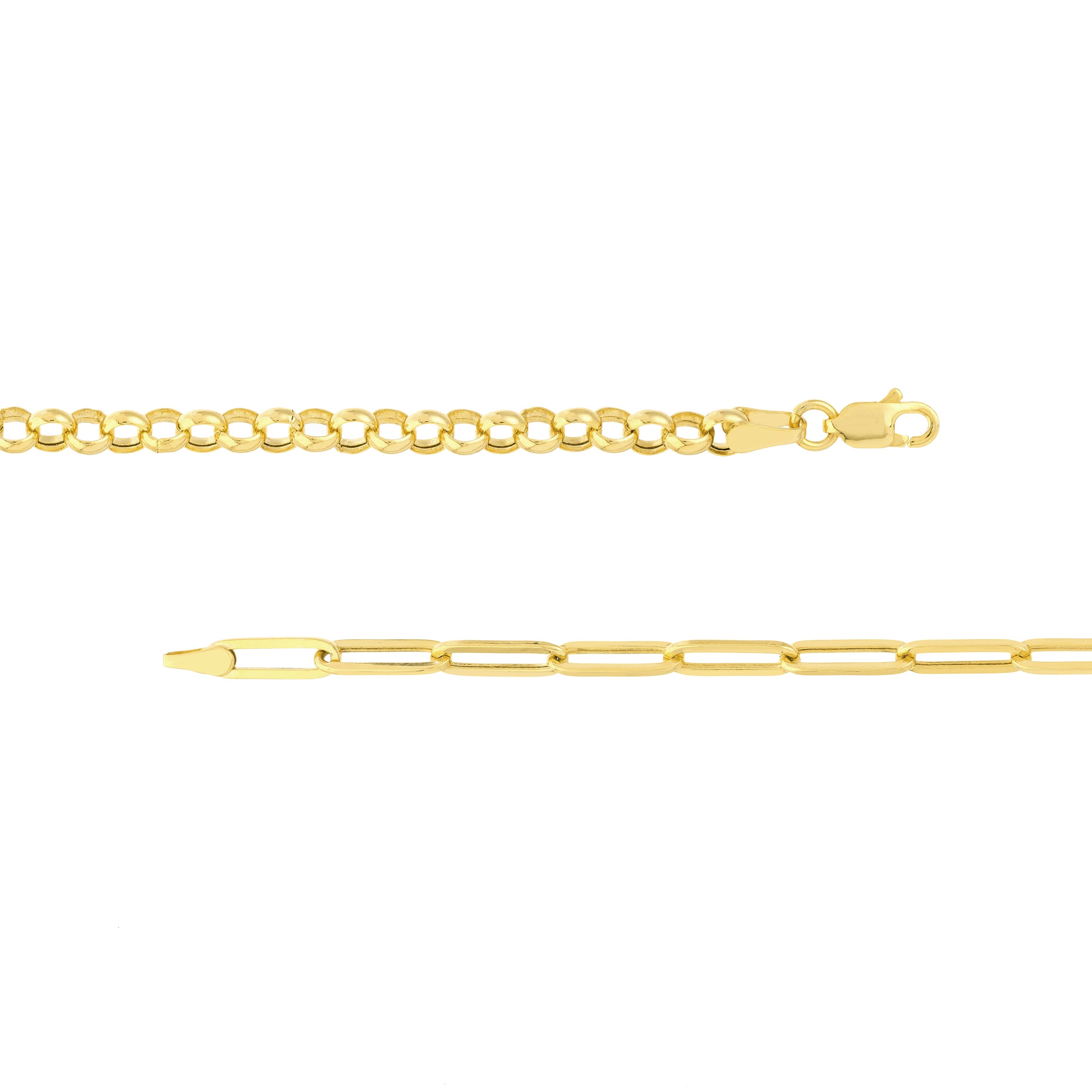 50/50 Paper Clip + Rolo Chain