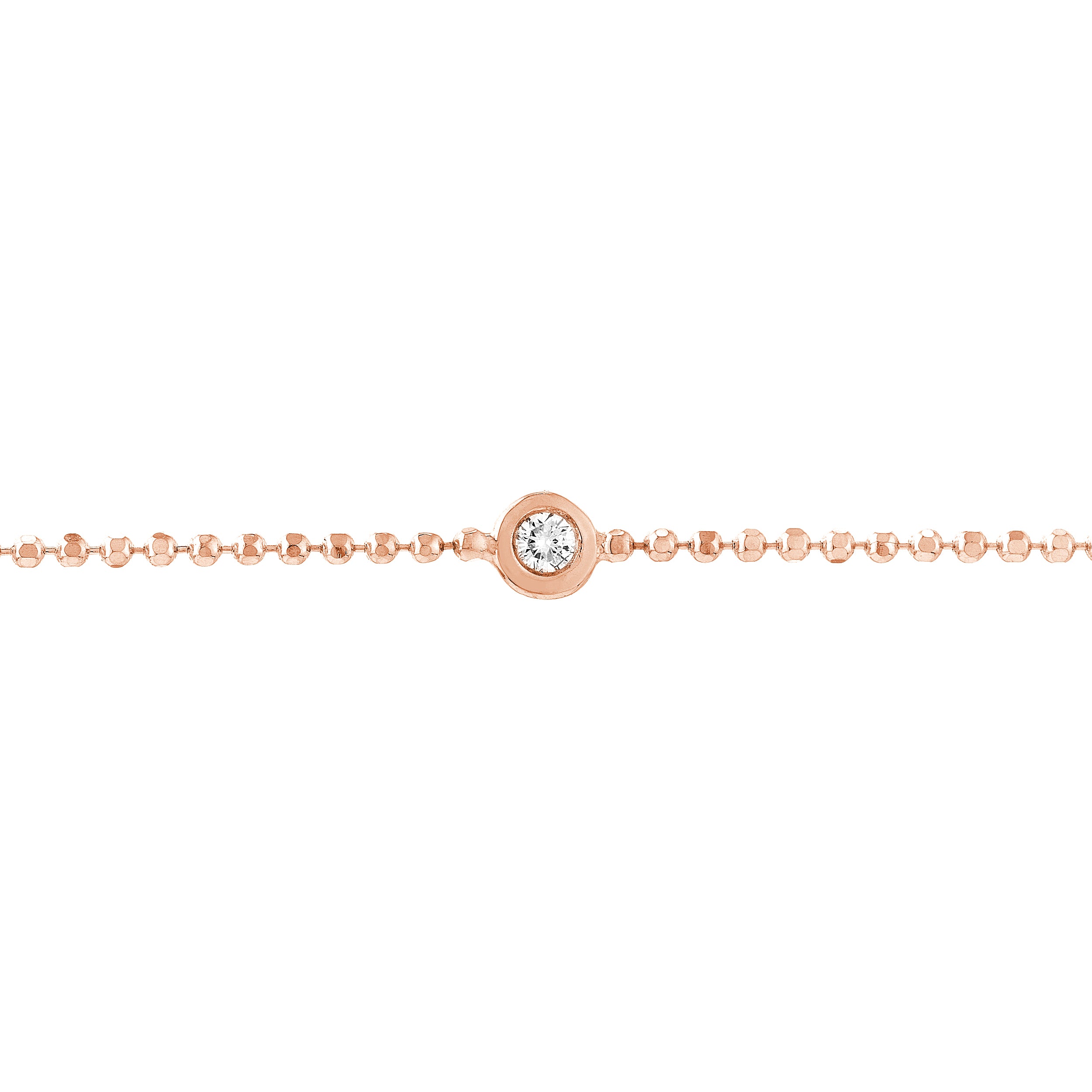 Adjustable Diamond Cut Beaded Chain Bracelet
