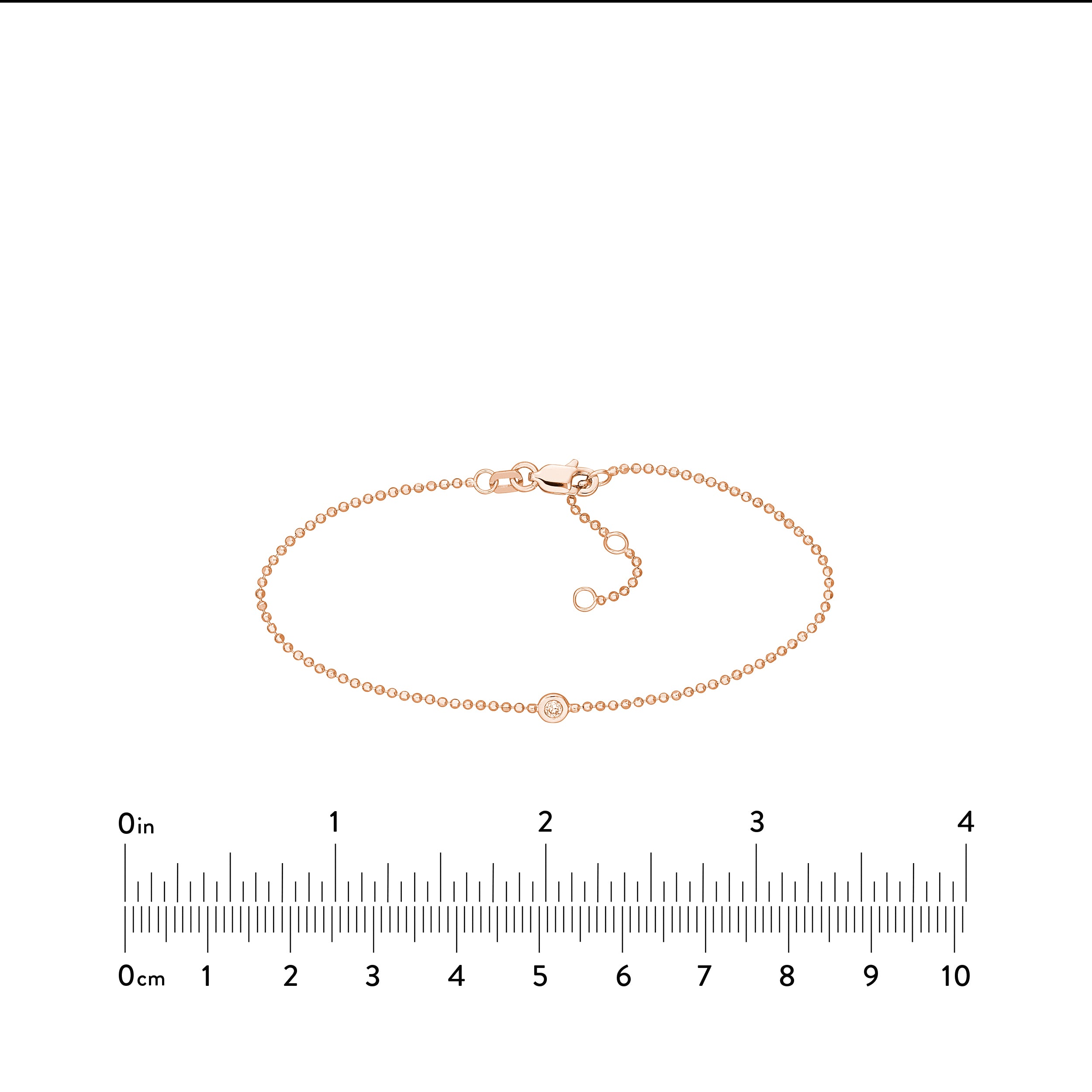 Adjustable Diamond Cut Beaded Chain Bracelet