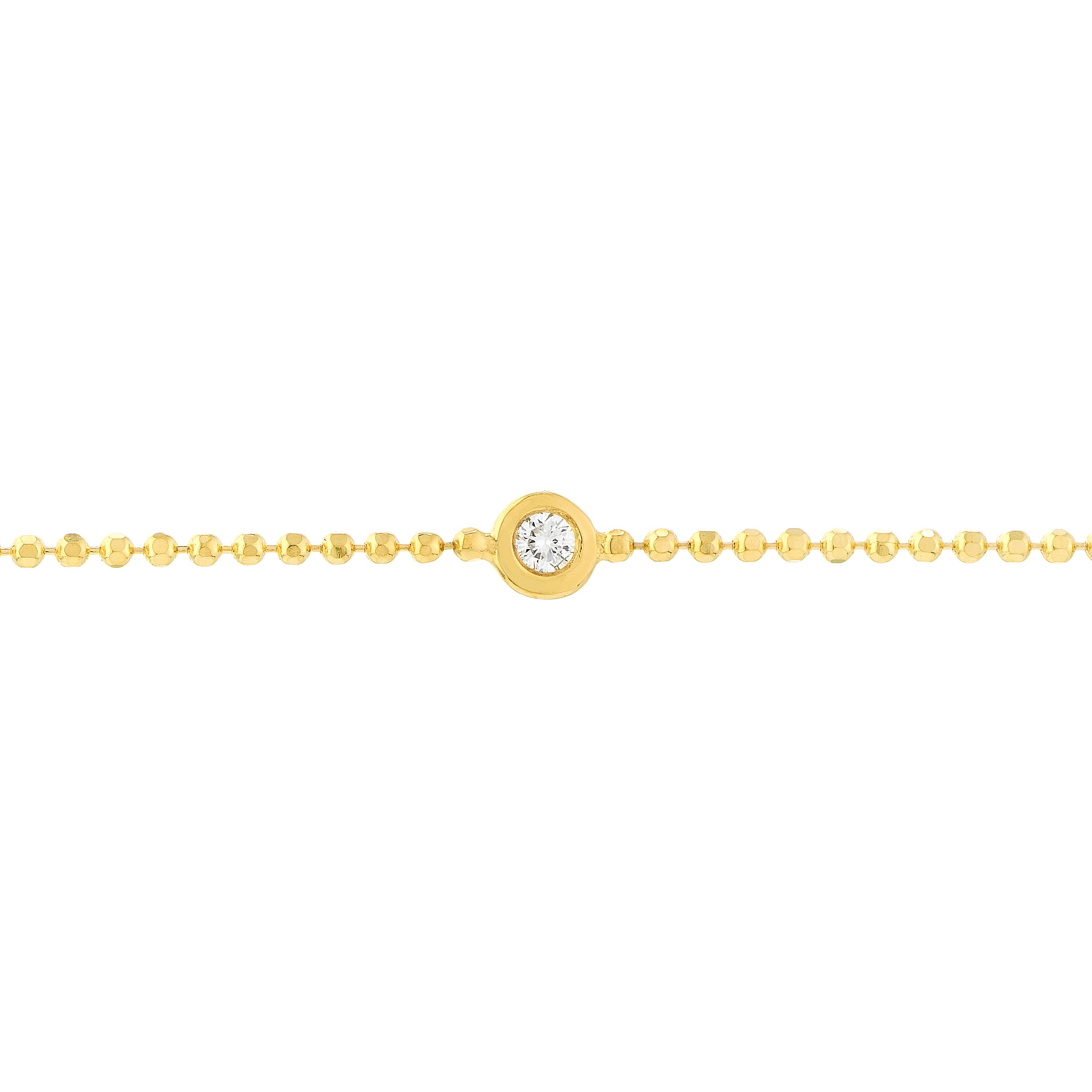 Adjustable Diamond Cut Beaded Chain Bracelet