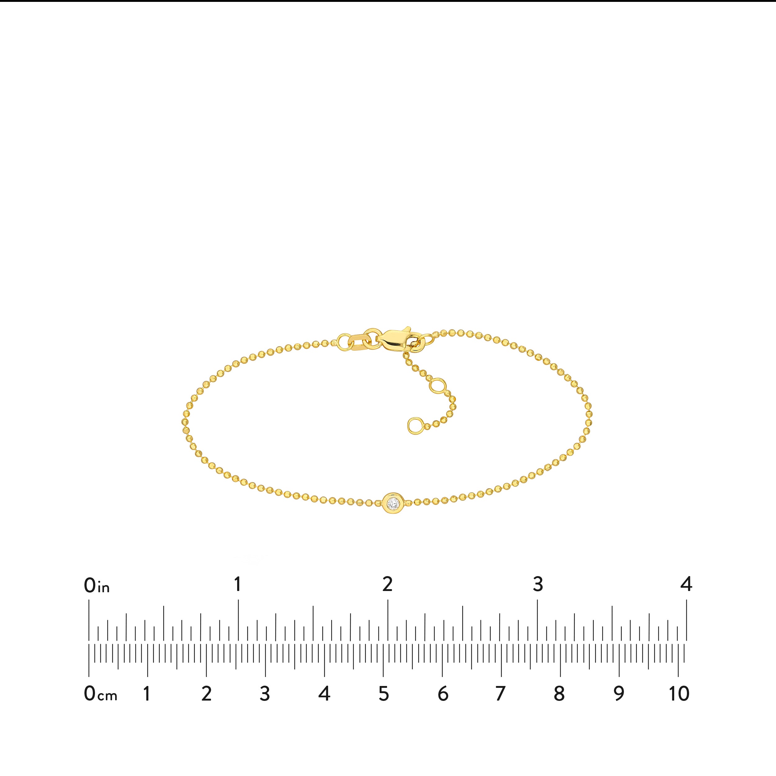 Adjustable Diamond Cut Beaded Chain Bracelet
