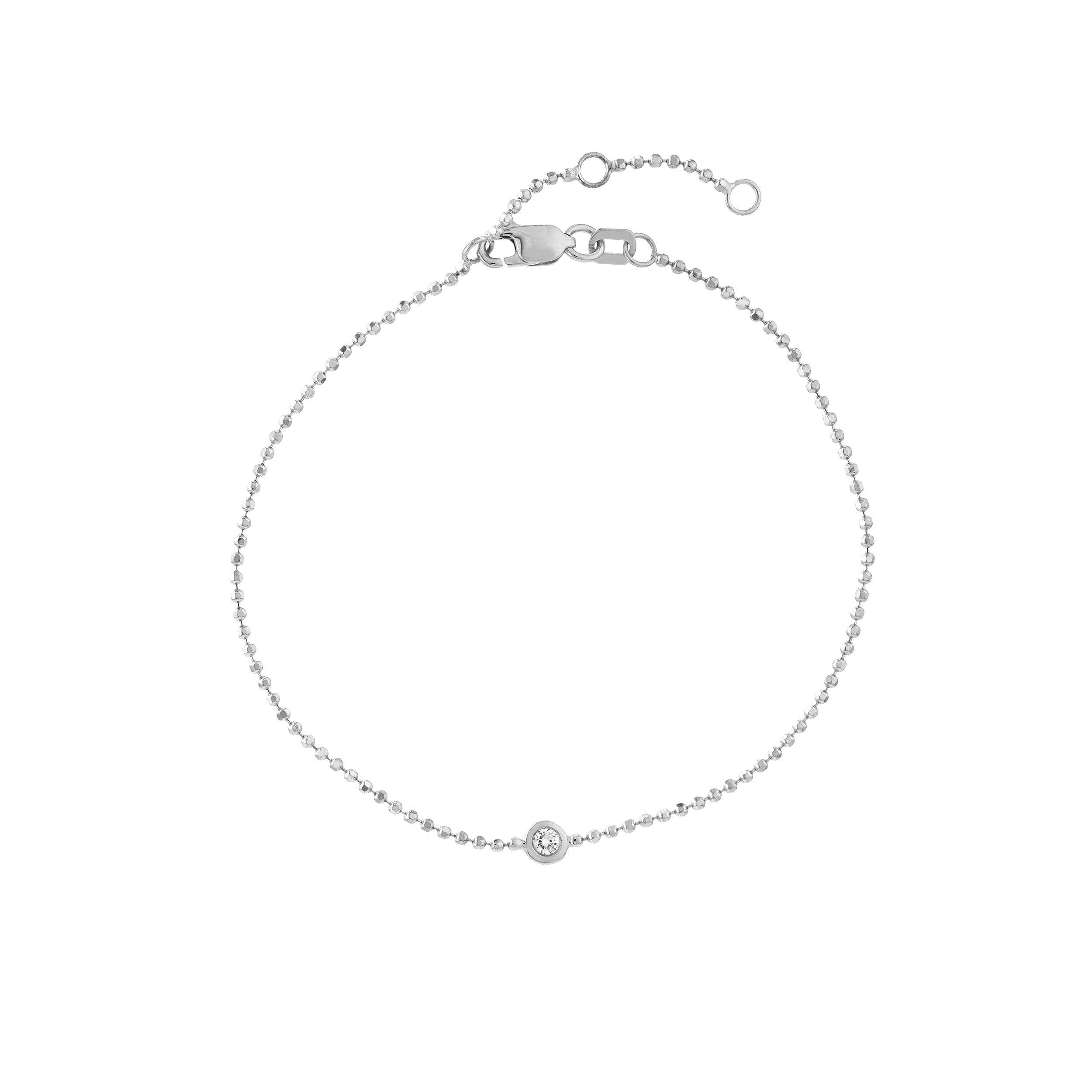 Adjustable Diamond Cut Beaded Chain Bracelet