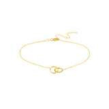 Intertwined Circles Adjustable Anklet
