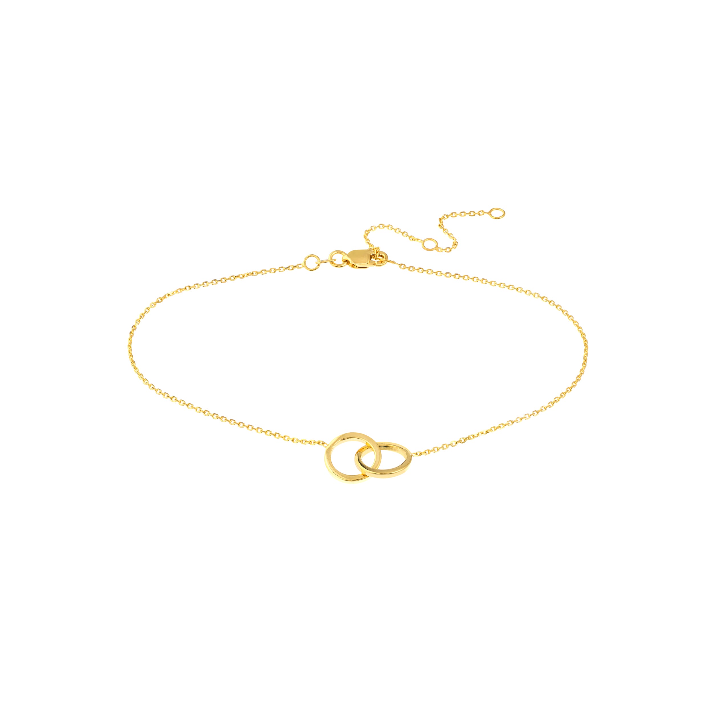 Intertwined Circles Adjustable Anklet