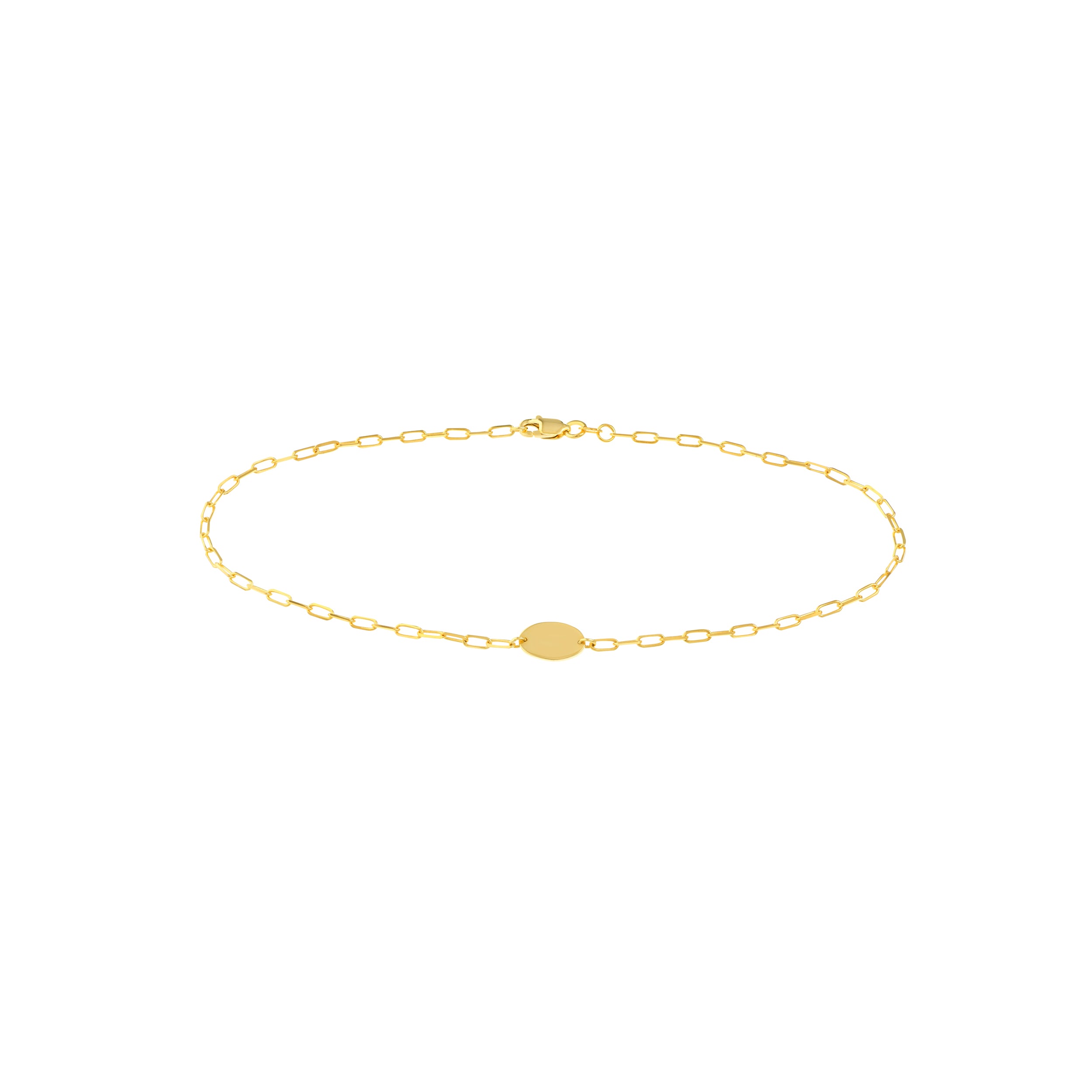 Paper Clip Anklet with Plate
