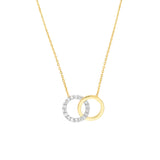 Intertwined Two-Toned Diamond Circles Necklace