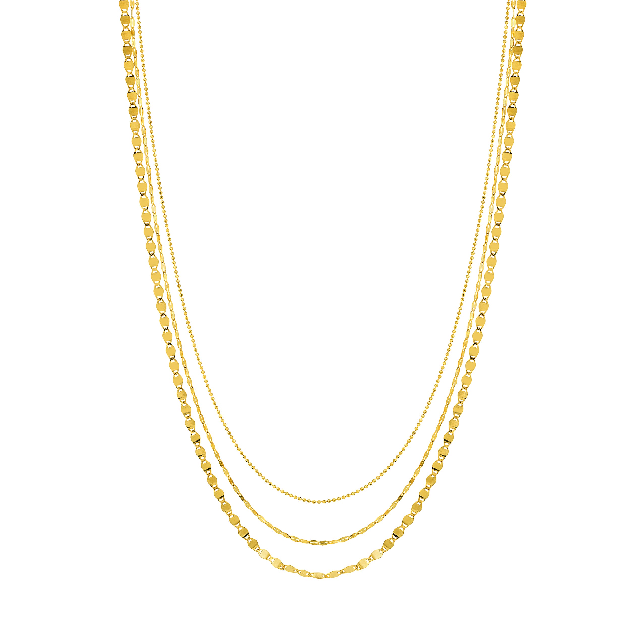 Valentino-Bead Triple Strand Adj Neck