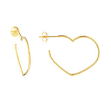 Tilted Open Heart Hoop Earrings