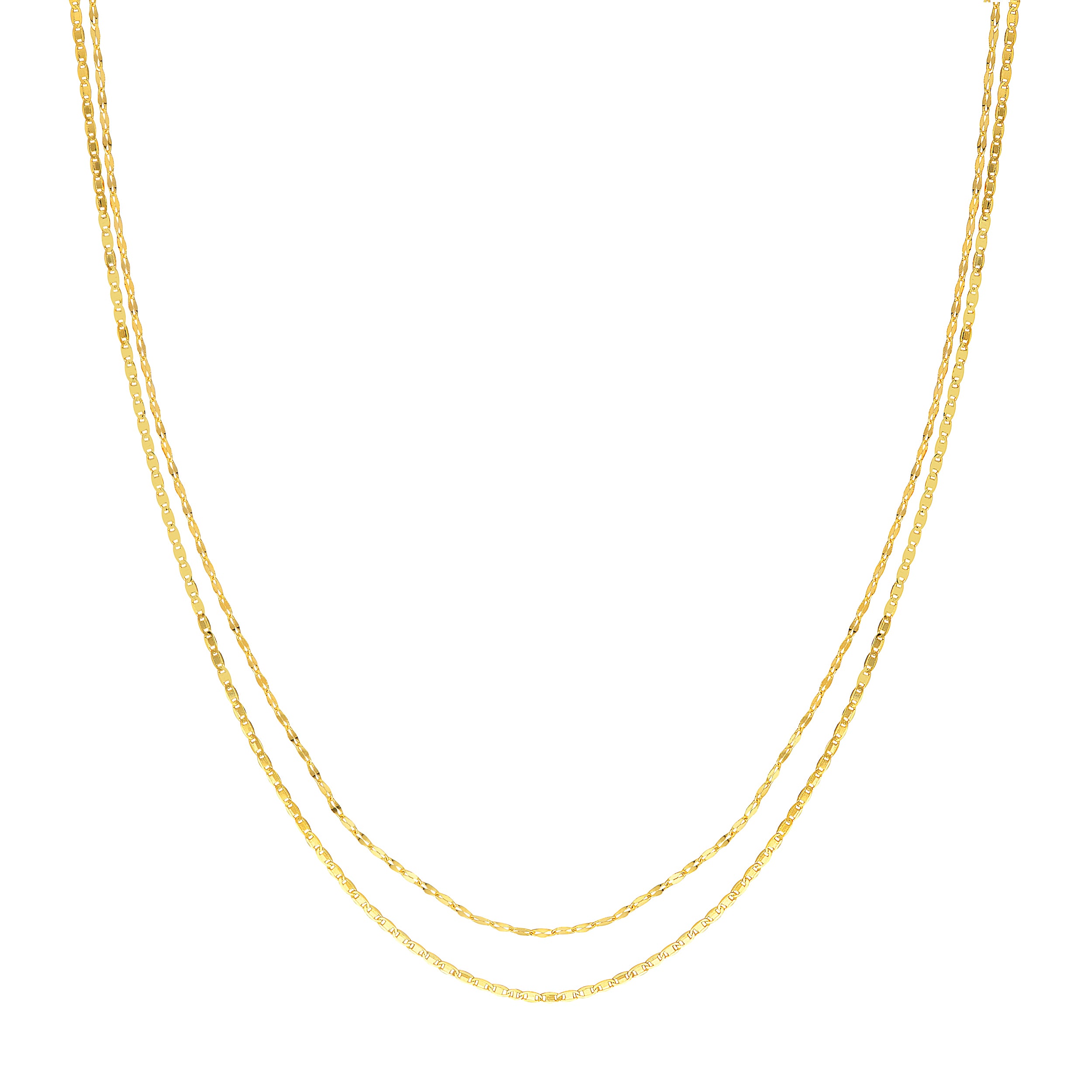 Valentino and Hammered Forzentina Layered Chain