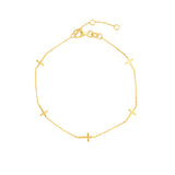 Adjustable Mini Cross Stations Bracelet