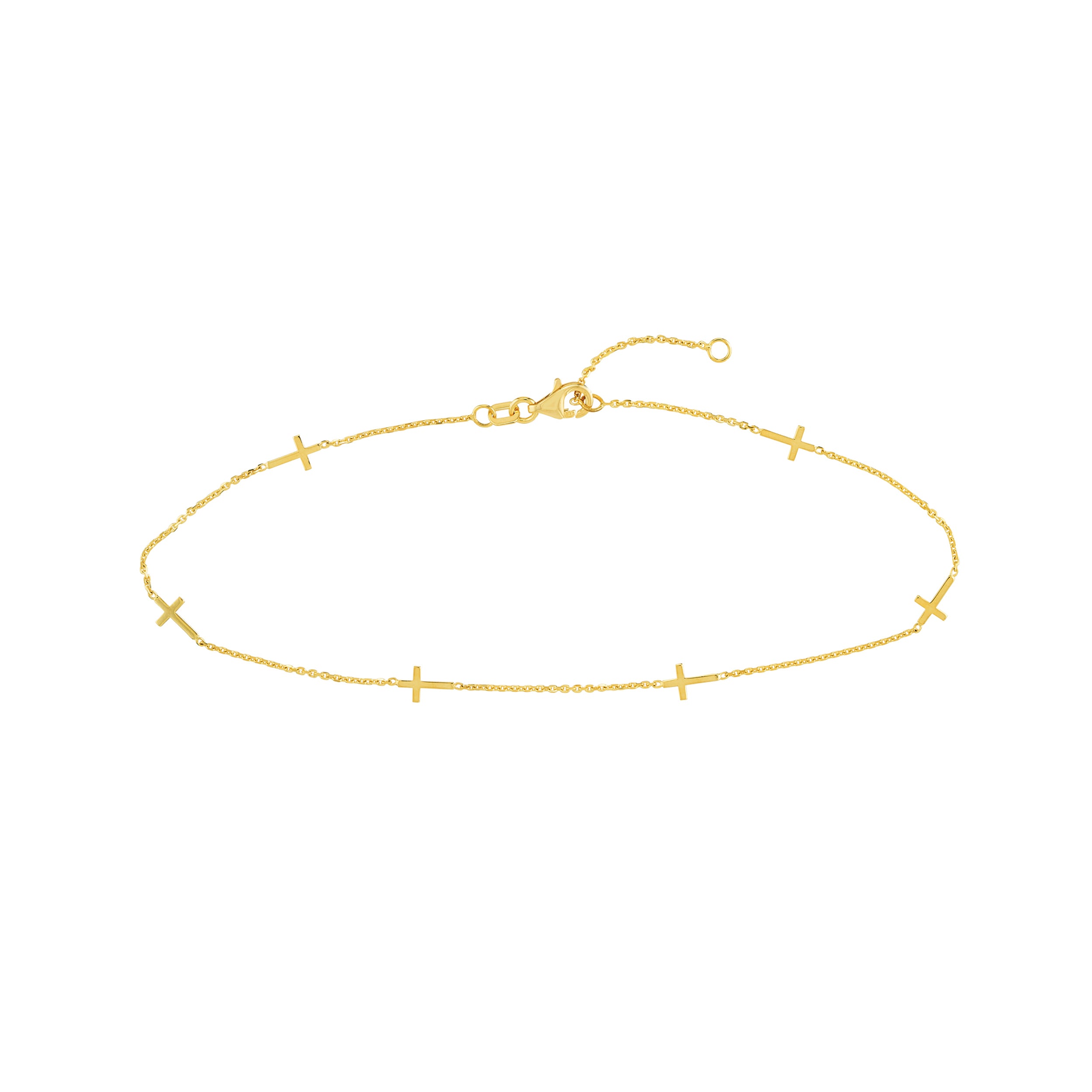 Six Mini Crosses Station Anklet