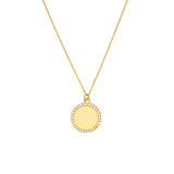 Diamond Framed Engravable Disk Necklace