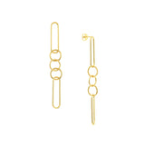 Paper Clip & Circle Link Dangle Earrings