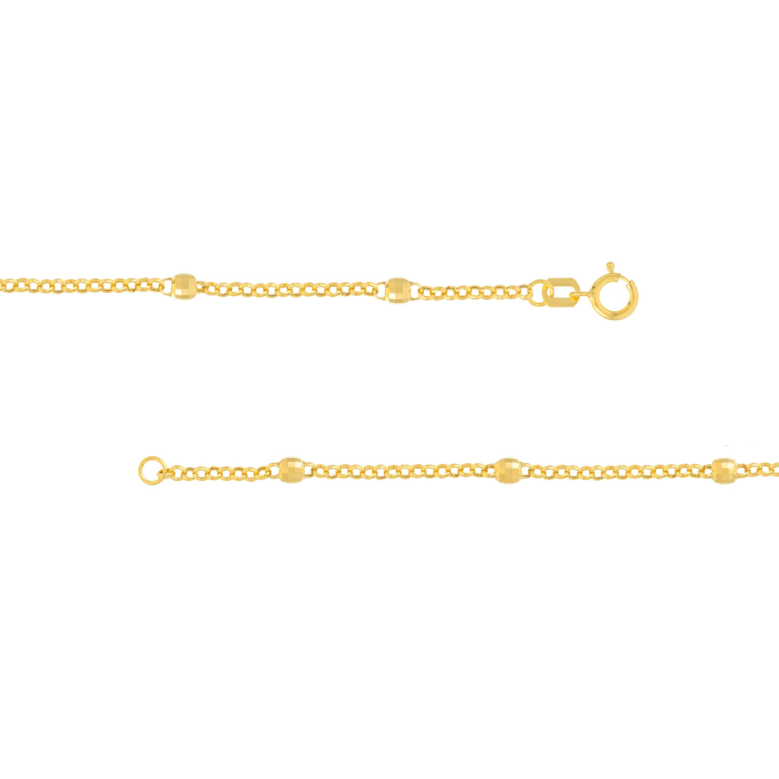 3mm Disco Bead Rolo Chain Necklace