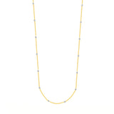 Long & Lovely Two-Tone D/C Bead Station Necklace