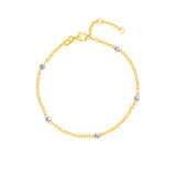 Two-Tone Disco Bead Rolo Chain Bracelet