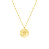 Fluted Paw Print Medallion Necklace