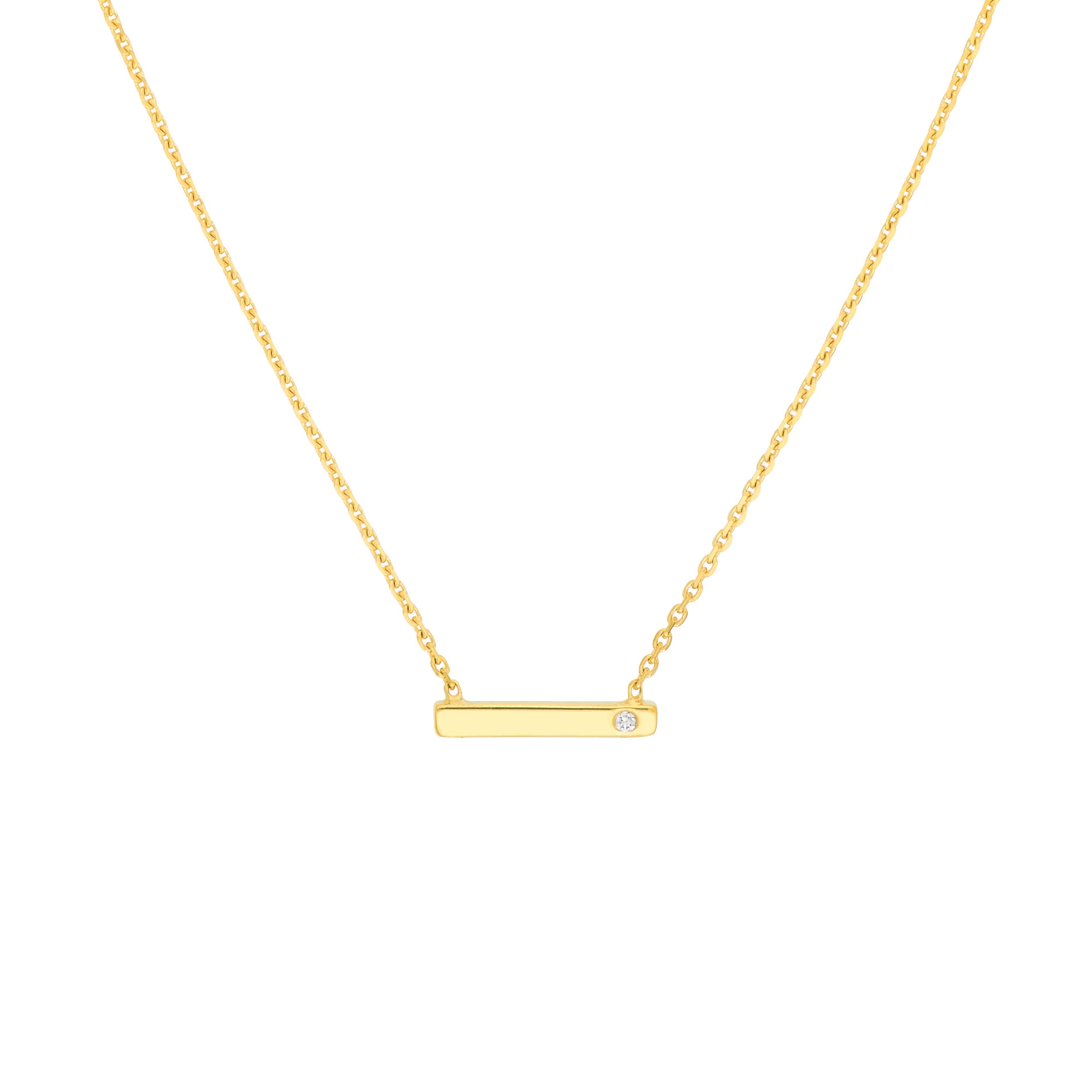 Horizontal Staple Diamond Necklace