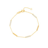 White Enamel Alternating Bar Bracelet