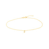 Bezel Set Diamond Charm Anklet