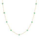 Lt. Turquoise Enamel Round Evil Eye Station Necklace