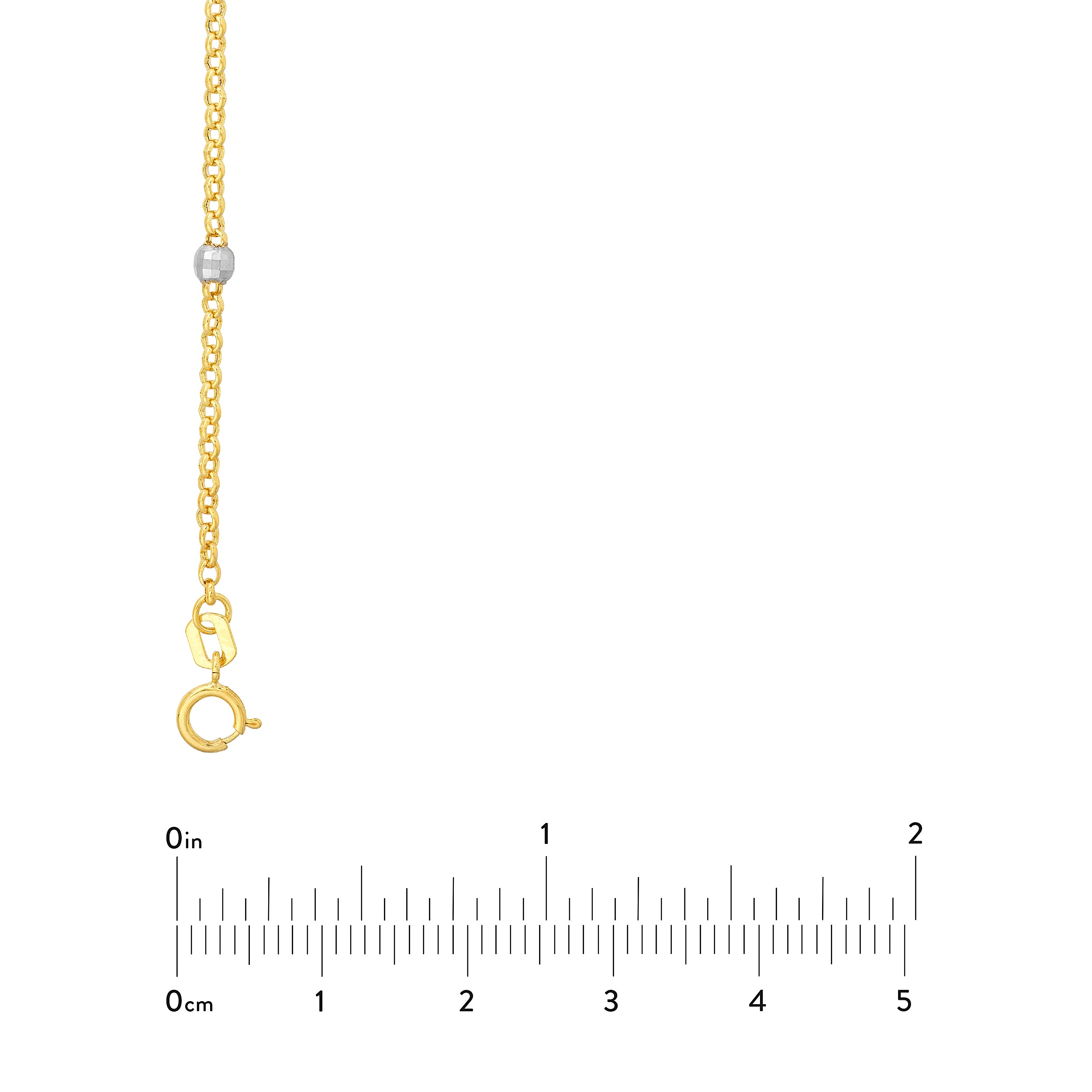 Two-Tone Disco Bead Rolo Chain Necklace