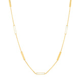 White Enamel Alternating Bar Necklace