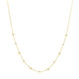 Alternating Bezel Diamond & Bead Necklace