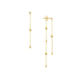 Alternating Bezel Diamond & Bead Front & Back Earrings