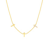 Triple Cross with Diamond Necklace