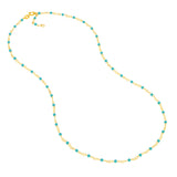 Light Turquoise Enamel Bead on Piatto Chain
