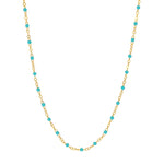 Light Turquoise Enamel Bead on Piatto Chain
