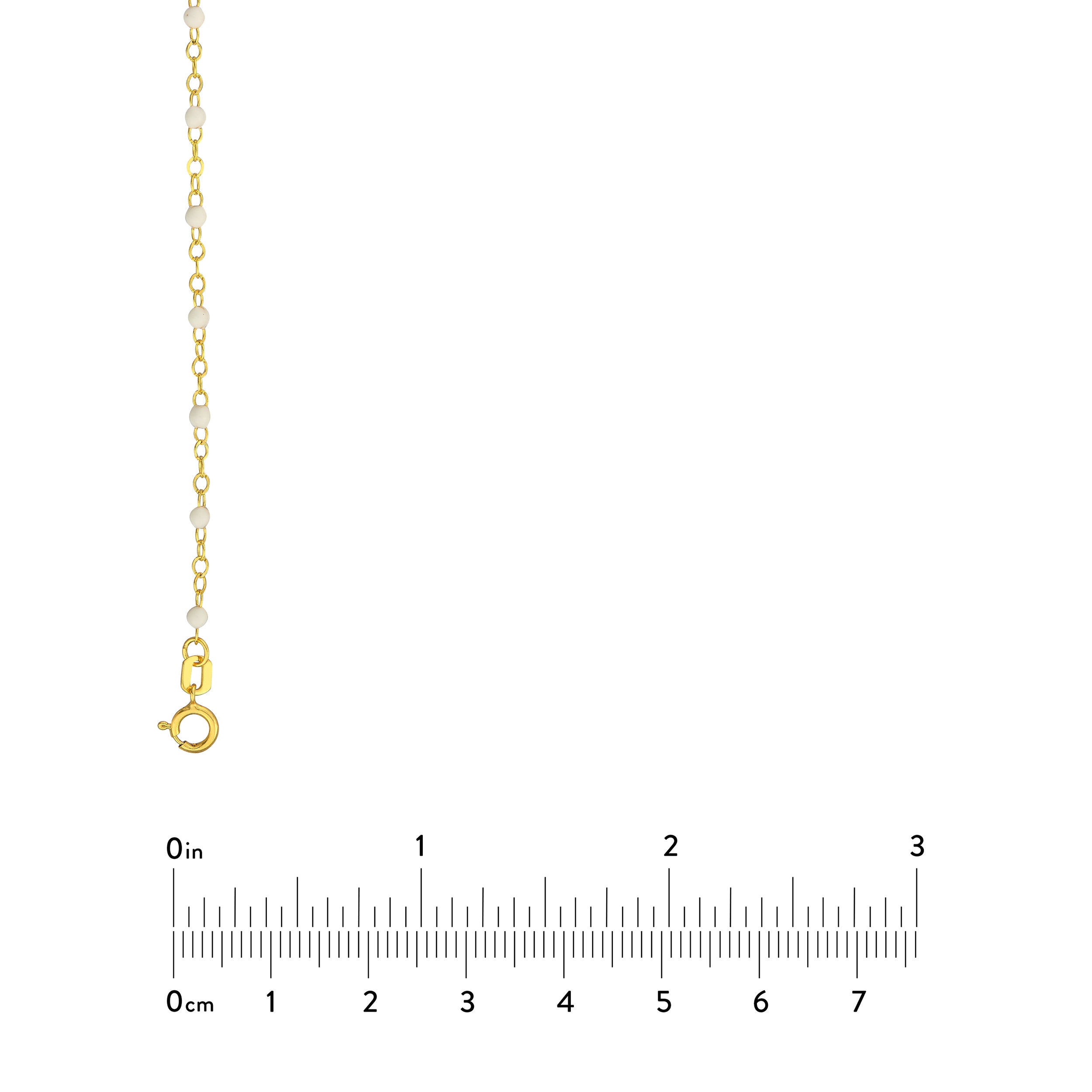White Enamel Bead on Piatto Chain