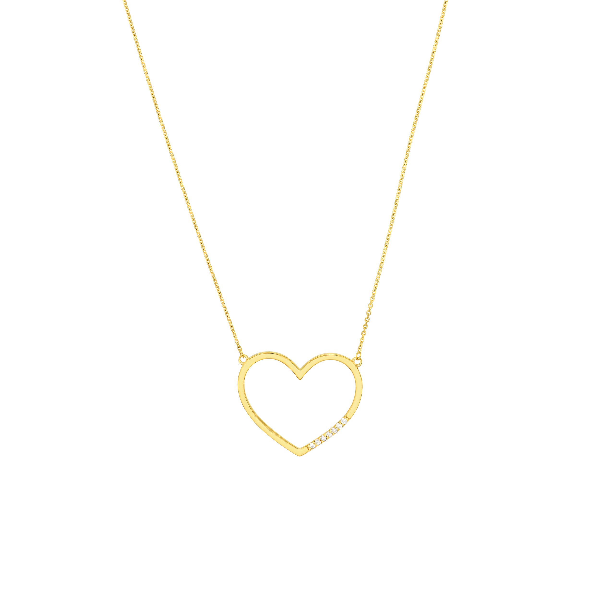 Diamond Row Open Heart Necklace