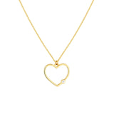 Open Heart Diamond Bezel Necklace