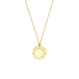 Diamond Trim Disc Medallion Necklace