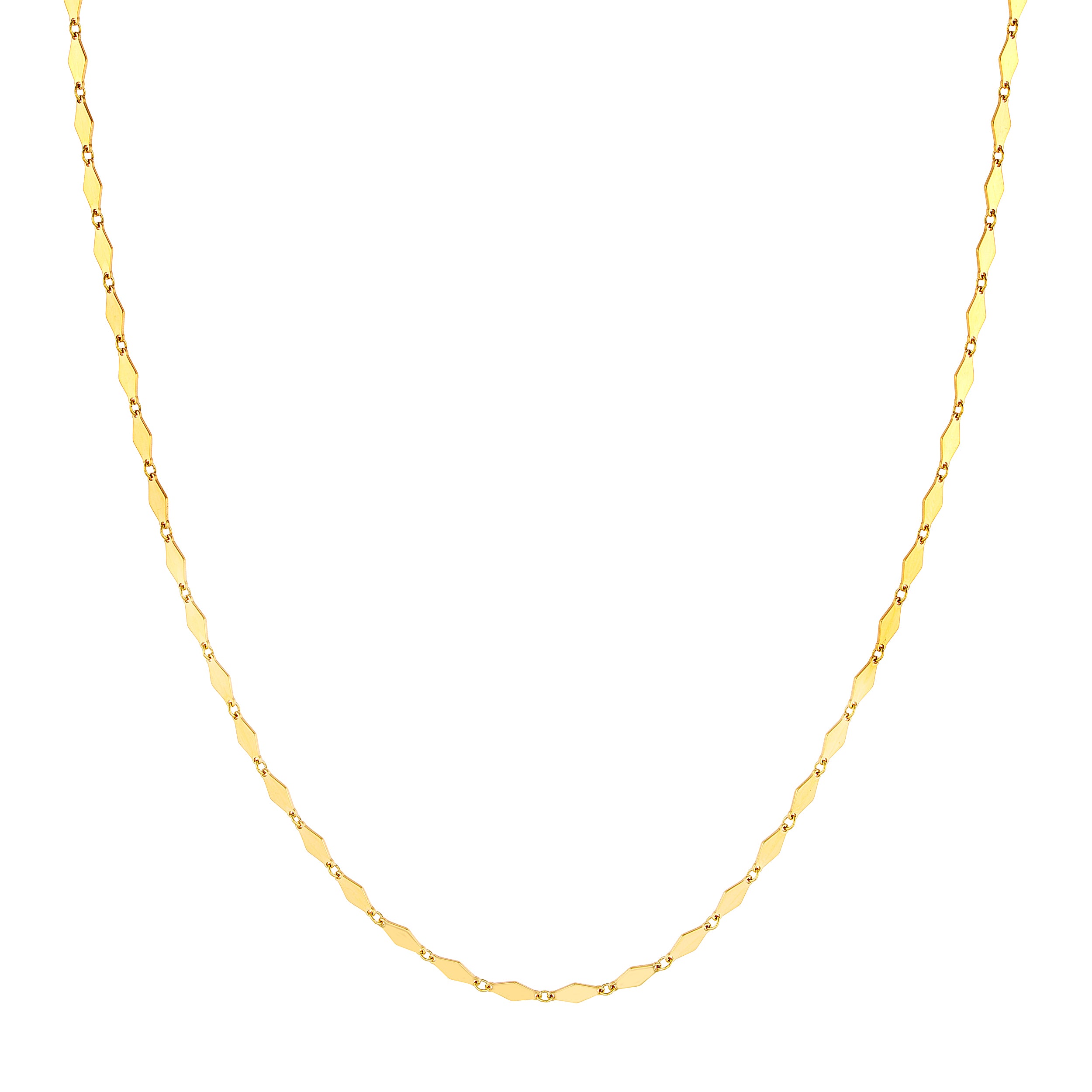 Diamond-Shaped Flat Link Chain
