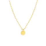 Dangle Disk Paper Clip Necklace