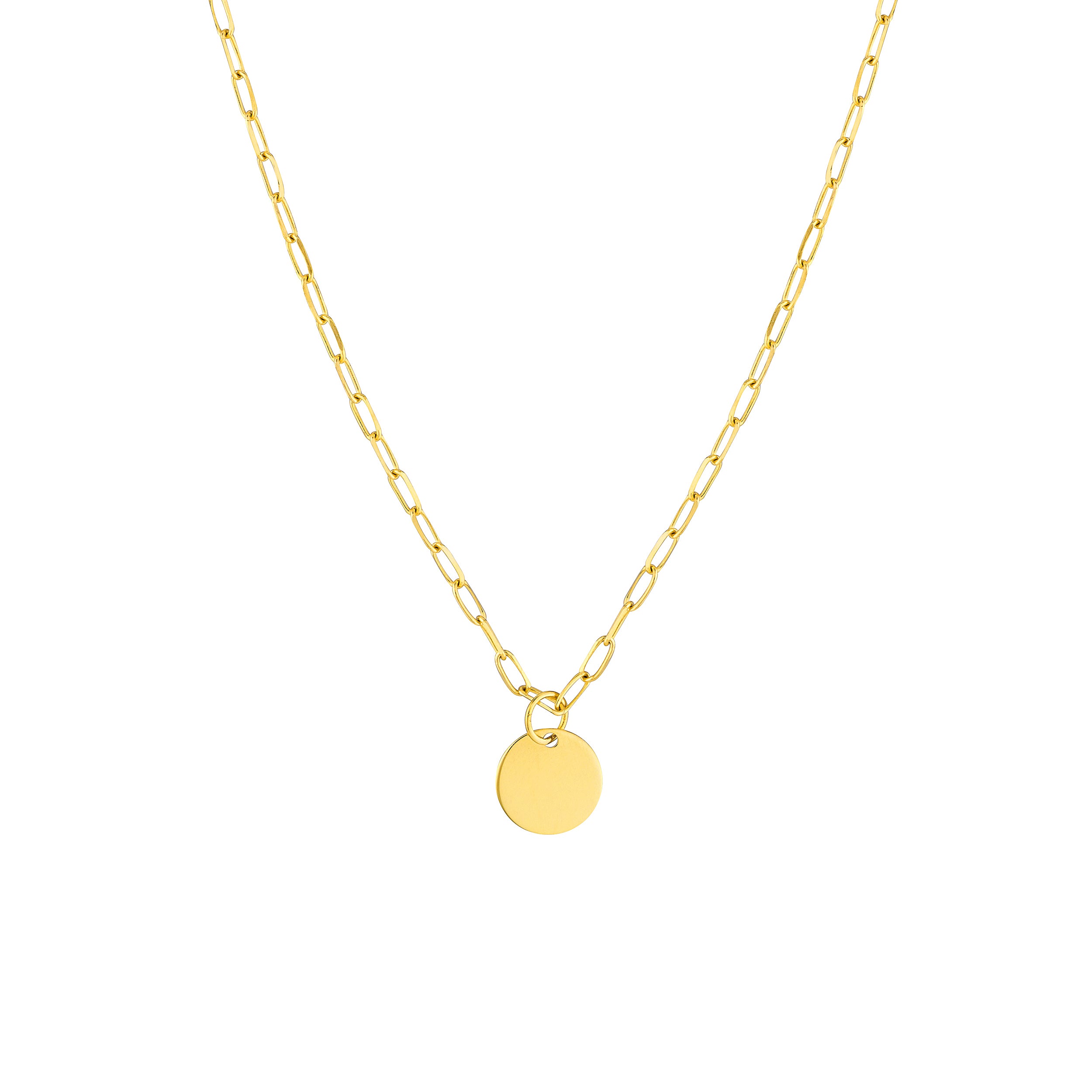 Dangle Disk Paper Clip Necklace