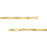 3+1 Hollow Fancy Rounded Paper Clip Chain with Pear Lock
