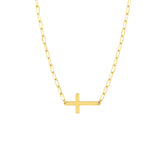 E2W Cross Paper Clip Necklace