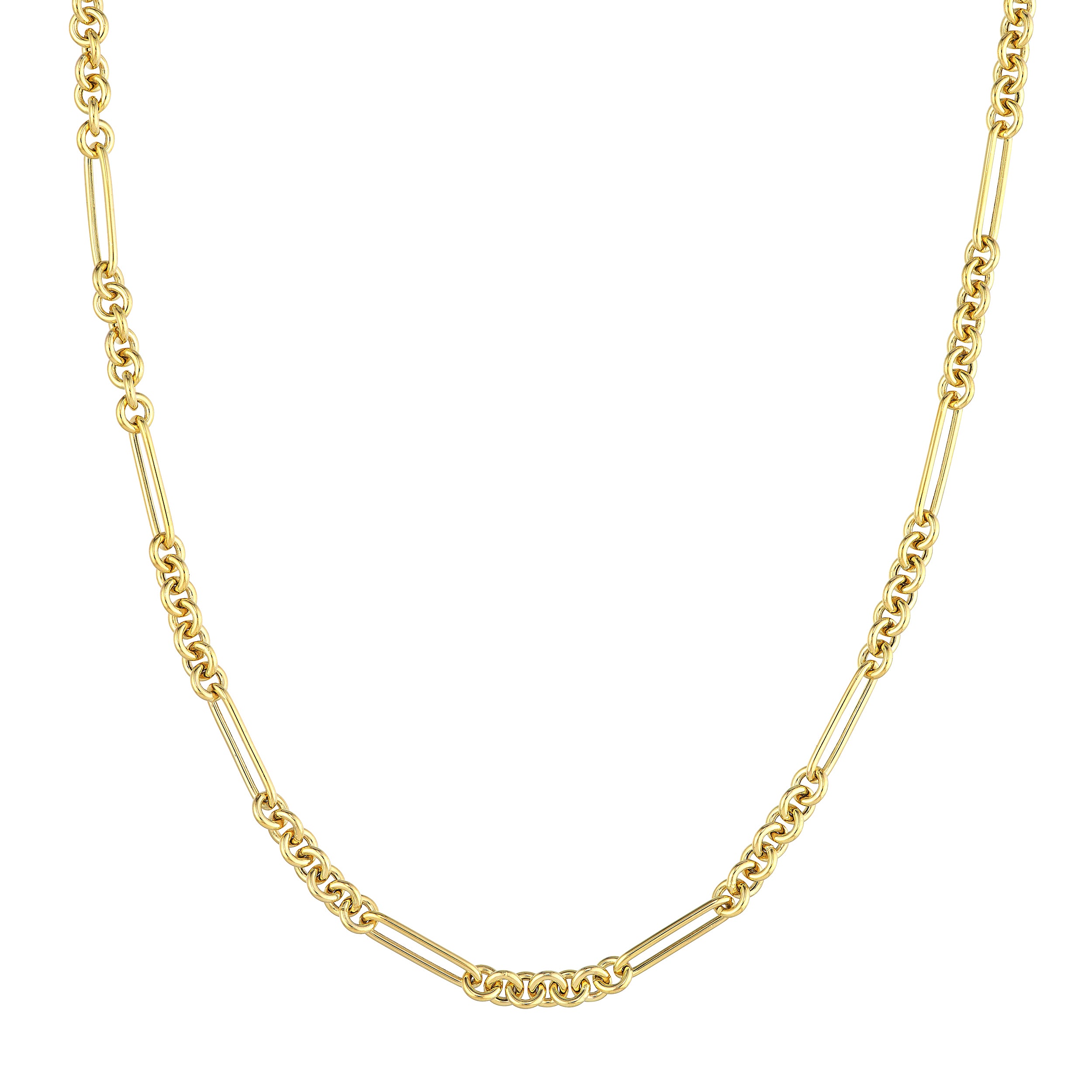 7+1 Round Paper Clip Chain with Pear Lock
