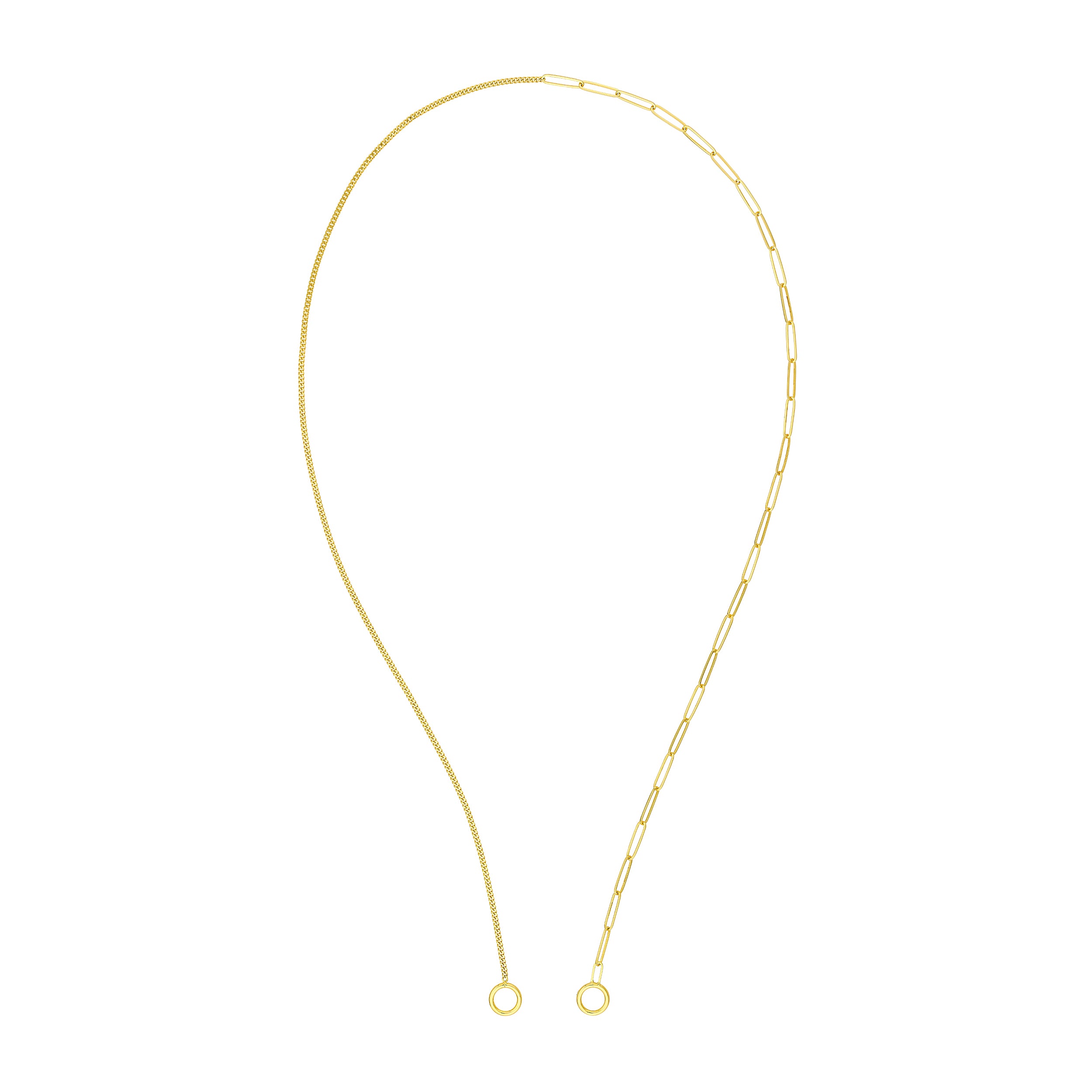 50/50 Paper Clip + Curb Split Chain