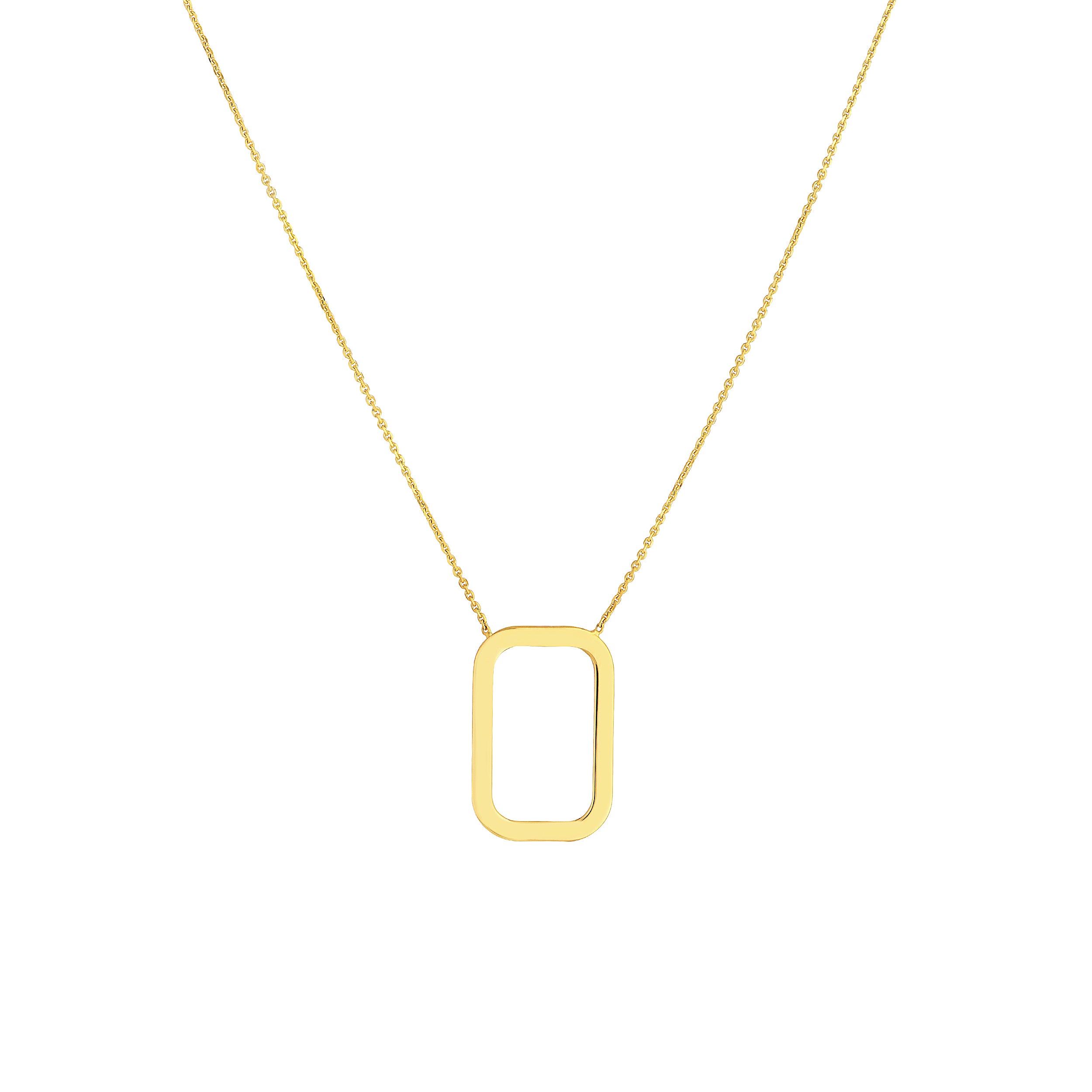 Rounded Rectangle Pendant Necklace