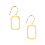 Rounded Rectangle Fish Hook Earrings